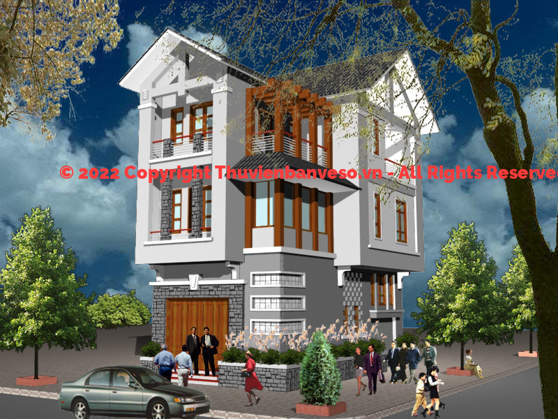 Bản vẽ Biệt thự 3 tầng(6x11m)